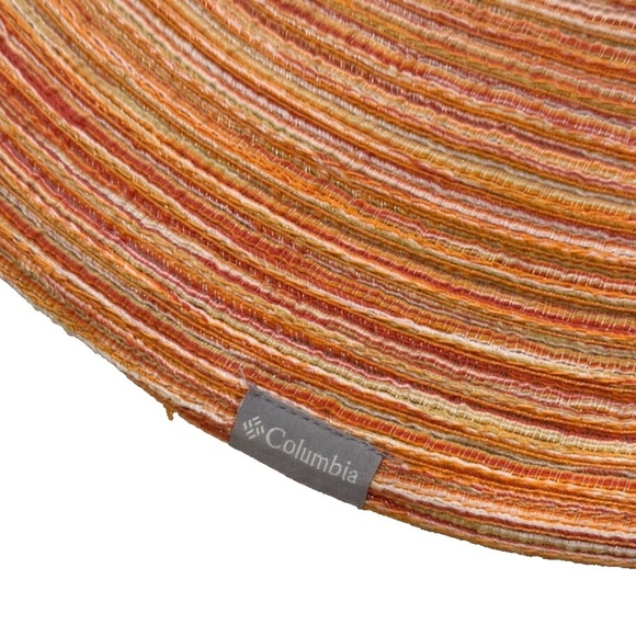 Columbia Omni-Shade Sunridge Straw Like Hat OS Orange 5.5” Wide Brim Packable - Picture 3 of 5